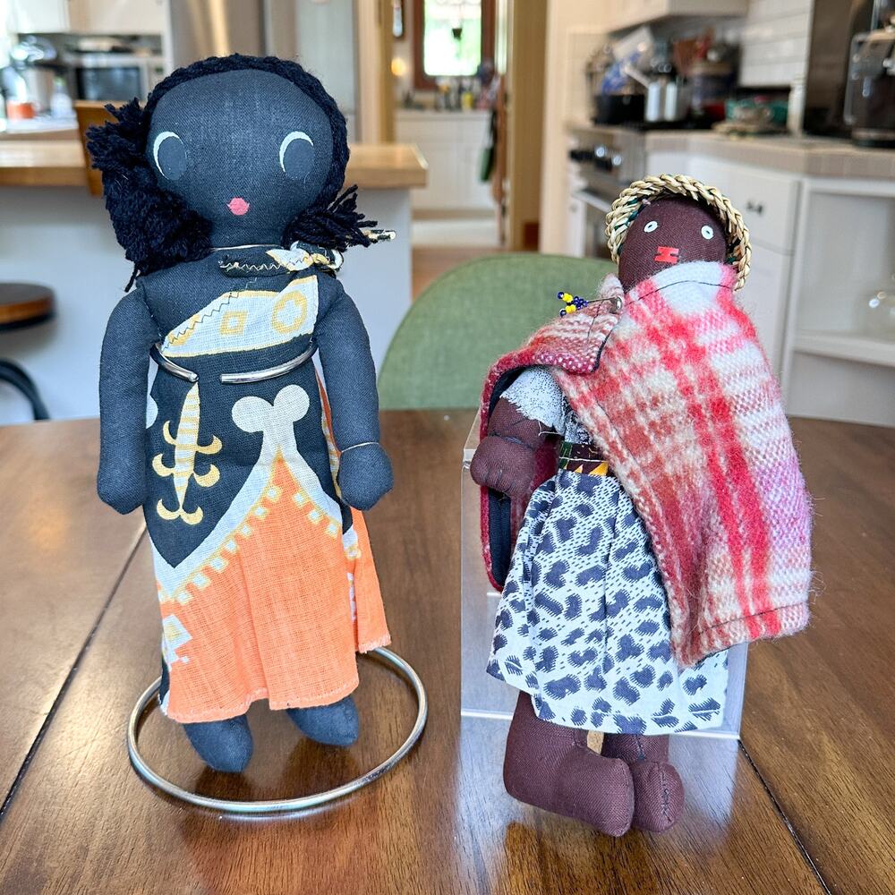 African Cloth Dolls Set – West African & Basotho Tribal Woman Vintage - Picture 4 of 13
